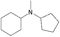 <strong>What is the common name for the following compound? </strong> A) N-cyclopentyl-N-methylcyclohexanamine B) N-cyclohexyl-N-methylcyclohexanamine C) N-cyclopentyl-N-methylcyclopentanamine D) cyclohexylcyclopentylmethylamine E) N-pentyl-N-methylhexanamine