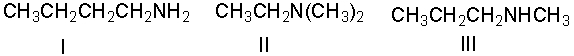 <strong>Arrange the following compounds in decreasing (highest to lowest) order of boiling point. </strong> A) II > III > I B) I > III > II C) II > III > I D) III > II > I E) I > II > III