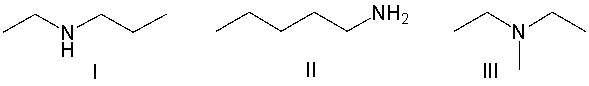 <strong>Which of the following compounds is most soluble in water? </strong> A) I B) II C) III D) both I and II E) all of these