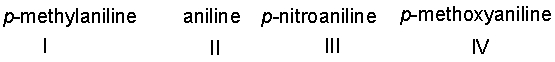 <strong>Arrange the following compounds in decreasing (strongest to weakest) order of basicity. </strong> A) I > III > II > IV B) II > III > I > IV C) IV > III > II > I D) IV > I > II > III E) II > I > IV > III