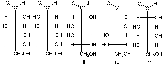 <strong>Which of the following compounds are a pair of enantiomers? </strong> A) I and III B) II and IV C) III and V D) IV E) none of these