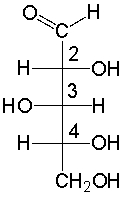 <strong>Which one of the following is the correct stereochemical configuration for D-xylose? </strong> A) 2S,3R,4S B) 2R,3S,4R C) 2R,3R,4S D) 2S,3S,4R E) 2S,3S,4S