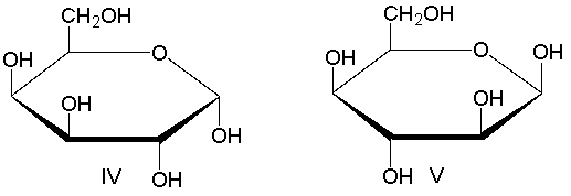 <strong>What is the correct Haworth projection for \alpha -D-glucopyranose? </strong> A) I B) II C) III D) IV E) V