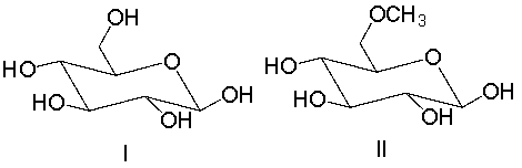 <strong>Which of the following compound(s) is a glycoside? </strong> A) I B) II C) II and III D) III and IV E) II, III and IV