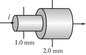 <strong>The figure shows two connected wires that are made of the same material. The current entering the wire on the left is 2.0 A and in that wire the electron drift speed is v<sub>d</sub>. What is the electron drift speed in the wire on the right side? </strong> A) 4v<sub>d</sub> B) 2v<sub>d</sub> C) v<sub>d</sub> D) v<sub>d</sub>/2 E) v<sub>d</sub>/4