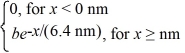 The wave function for an electron that is confined to x ≥ 0 nm is ψ(x)= a)What must be the value of b? (b)What is the probability of finding the electron in a 0.010 nm-wide region centered at x = 1.0 nm?