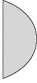<strong>In the figure,the radius of curvature of the curved part of the lens is 24.0 cm,and the refractive index of the lens material is 1.750.What is the focal length of the lens? </strong> A)+32.0 cm B)-32.0 cm C)-16.0 cm D)+13.8 cm E)-13.8 cm