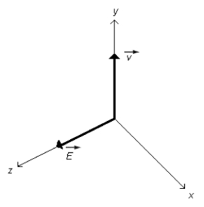 <strong>An electromagnetic wave propagates along the +y direction as shown in the figure.If the electric field at the origin is along the +z direction,what is the direction of the magnetic field? </strong> A)+z B)-z C)+y D)+x E)-x