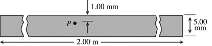 <strong>As shown in the figure,a square insulating slab 5.0 mm thick measuring 2.0 m × 2.0 m has a charge of 8.0 × 10<sup>-11</sup> C distributed uniformly throughout its volume.Use Gauss's law to determine the electric field at point P,which is located within the slab beneath its center,1.0 mm from one of the faces. </strong> A)0.68 N/C B)14 N/C C)23 N/C D)34 N/C E)57 N/C