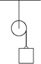 <strong>In the figure,a mass of 31.77 kg is attached to a light string that is wrapped around a cylindrical spool of radius 10.0 cm and moment of inertia 4.00 kg · m<sup>2</sup>.The spool is suspended from the ceiling,and the mass is then released from rest a distance 5.70 m above the floor.How long does it take to reach the floor? </strong> A)3.98 s B)3.83 s C)1.14 s D)5.59 s E)7.89 s