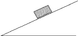 <strong>A brick is resting on a rough incline as shown in the figure.The friction force acting on the brick,along the incline,is </strong> A)zero. B)equal to the weight of the brick. C)greater than the weight of the brick. D)less than the weight of the brick.