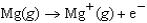 <strong>Which of the following equations corresponds to the second ionization of magnesium?</strong> A) B) C) D) E)