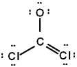 <strong>The correct Lewis structure for Cl<sub>2</sub>CO is (the 2 Cl's and the O are bound to the C and not to each other):</strong> A)   B)   C)   D)   E) none of these <div style=padding-top: 35px> 