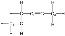 <strong>What is the molecular geometry around carbon atom C<sub>3</sub>?  </strong> A) linear B) tetrahedral C) trigonal planar D) trigonal pyramidal E) square planar <div style=padding-top: 35px> 
