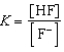 <strong>Write the expression for K for the reaction of hydrofluoric acid with water.  </strong> A)   B)   C)   D)   E)   <div style=padding-top: 35px> 