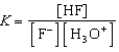 <strong>Write the expression for K for the reaction of hydrofluoric acid with water.  </strong> A)   B)   C)   D)   E)   <div style=padding-top: 35px> 