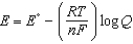 <strong>Which of the following equations is a correct form of the Nernst equation?</strong> A) B) C) D) E)