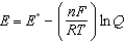 <strong>Which of the following equations is a correct form of the Nernst equation?</strong> A) B) C) D) E)