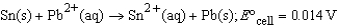 What is the equilibrium constant (K)at 25°C for the following cell reaction?