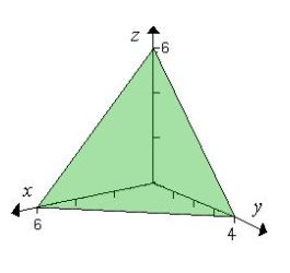 Let   and let S be the surface bounded by the plane   and the coordinates planes. Verify the Divergence Theorem by evaluating   as a surface integral and as a triple integral.  