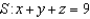 Find the flux   of through S,   , where   is the upward unit normal vector to S.     , first octant