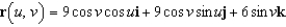 Find the rectangular equation for the surface by eliminating the parameters from the vector-valued function   .