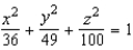 Find a vector-valued function whose graph is the ellipsoid   .