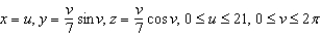 <strong>Write a set of parametric equations for the surface of revolution obtained by revolving the graph of the function about the given axis. </strong> A) B) C) D) E)