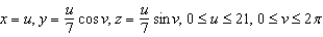 <strong>Write a set of parametric equations for the surface of revolution obtained by revolving the graph of the function about the given axis. </strong> A) B) C) D) E)