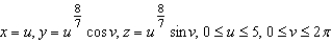 <strong>Write a set of parametric equations for the surface of revolution obtained by revolving the graph of the function about the x-axis.</strong> A) B) C) D) E)