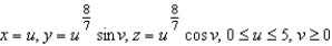 <strong>Write a set of parametric equations for the surface of revolution obtained by revolving the graph of the function about the x-axis.</strong> A) B) C) D) E)