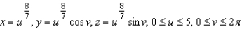 <strong>Write a set of parametric equations for the surface of revolution obtained by revolving the graph of the function about the x-axis.</strong> A) B) C) D) E)