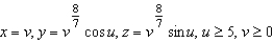 <strong>Write a set of parametric equations for the surface of revolution obtained by revolving the graph of the function about the x-axis.</strong> A) B) C) D) E)