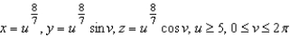 <strong>Write a set of parametric equations for the surface of revolution obtained by revolving the graph of the function about the x-axis.</strong> A) B) C) D) E)