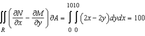 <strong>Verify Green's Theorem by setting up and evaluating both integrals for the path C: square with vertices (0,0), (10,0), (10,10), (0,10).</strong> A) B) C) D) E)