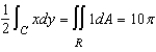<strong>Set up and evaluate a line integral to find the area of the region R bounded by the graph of .</strong> A) where B) where C) where D) where E) where