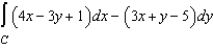 Find the value of the line integral   . (Hint: If   is conservative, the integration may be easier on an alternate path.)  