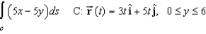 Evaluate the line integral along the given path.  