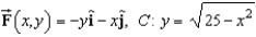Find the work done by the force field on a particle moving along the given path. from to .
