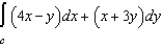 Evaluate the integral along the path C, defined as y-axis from .
