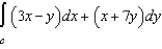 Evaluate the integral along the path C, defined as from