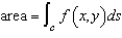 Find the area of the lateral surface over the curve C in the xy-plane and under the surface where Lateral surface . line from .
