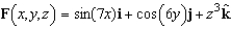 Find the divergence of the vector field F given by   .
