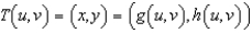Find a transformation   that when applied to region   , its image will be   .  