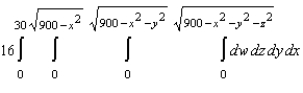 Find the volume of the four-dimensional sphere   by evaluating   .