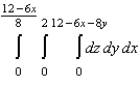 <strong>Set up a triple integral for the volume of the solid bounded by the coordinate planes and the plane given below. </strong> A) B) C) D) E)
