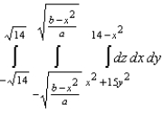 <strong>Set up a triple integral for the volume of the solid bounded above by the cylinder and below by the paraboloid .</strong> A) B) C) D) E)