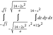 <strong>Set up a triple integral for the volume of the solid bounded above by the cylinder and below by the paraboloid .</strong> A) B) C) D) E)