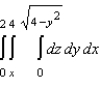 <strong>Sketch the solid whose volume is given by the iterated integral given below and use the sketch to rewrite the integral using the indicated order of integration. Rewrite the integral using the order .</strong> A) B) C) D) E)