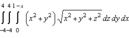<strong>Set up a triple integral that gives the moment of inertia about the -axis of the solid region Q of density given below. </strong> A) B) C) D) E)